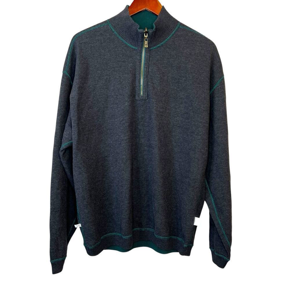 TOMMY BAHAMA On The Flip Side Zip Reversible Sweater Men's Size Large